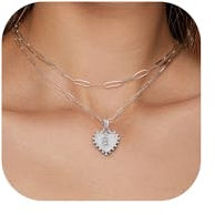 GIFT4U Buchstaben Kette Damen Silber, Halskette mit Buchstaben Damen Silber Herz Kette Silberschmuck Geschenke für Frauen