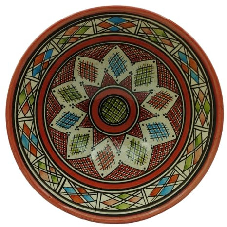 La Maison Unique Ciotola Piatto Salse Zuppa Etnica Marocco Marocchina Ceramica Terracotta Diam. 25 cm 0704241303