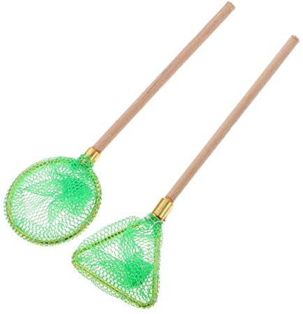 BESTonZON 2stücke Miniatur Angelnetz Für Mädchen Lustiges Spielzeug Für Fantasievolles Als Dekoration Für Puppenhäuser Und Miniatur-szenen