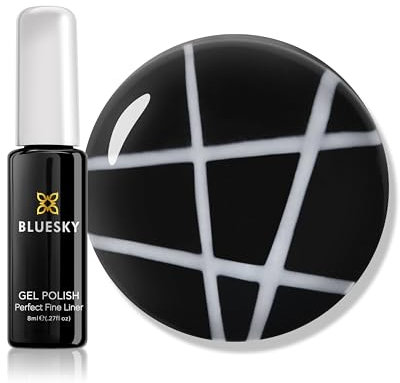 Bluesky Gel Polish, Fine Liner Nail Art Gel Polish, White Chalk - 8g, Matte Fine Line Gel for Nail Design (Requires Drying Under UV LED Lamp)