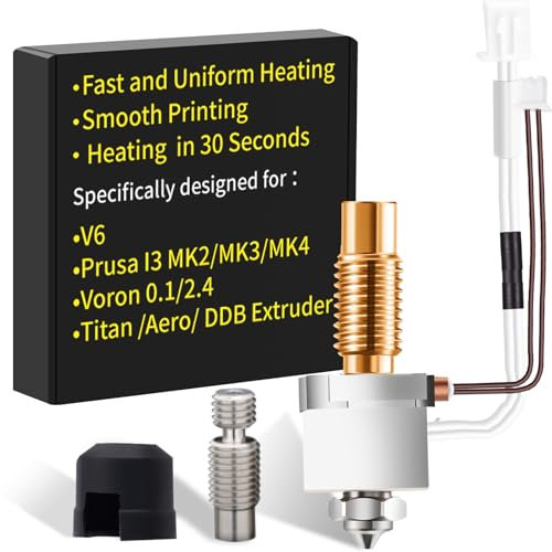 V6 Hotend Keramik Heizblock Kit: Kompatibel mit E3D V6/Prusa i3 MK3/MK3S/MK3S+ 3D-Drucker Hotend, Hochtemperatur/High Flow/Ganzmetall Hotend, Geeignet für PLA, ABS, PETG Filamente, von SAPLUSREPRAP