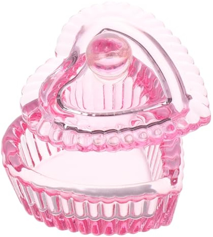 HONMEET Plato Dappen Con Tapa En Forma De Corazón Vaso De Cristal Para Uñas Contenedor De Monómero Taza De Uñas Para Manicura Remover Semipermanentes 1.29X1.29X1.18In