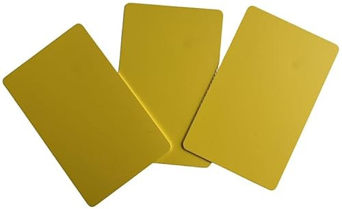 NTAG215 NFC-Karten, programmierbare NFC 215-Tag-beschreibbare iOS-Karte CR80, 504 Byte Speicher, kompatibel mit Android und allen NFC-fähigen Geräten, Gelb, 20 Stück