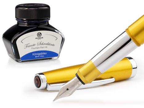 Octopus Füllhalter Set Cleo Skribent Colour schwarz, Patronen-Füllhalter und 30 ml Tinte Blau