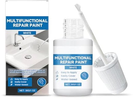 Smalto per Piastrelle Bagno, Smalto per Vasca da Bagno, Vernice per Vasca da Bagno+Polvere di Vetro, Pittura per Piastrelle Bagno, Ripara Rapidamente Buche e Difetti, 30ml+30ml