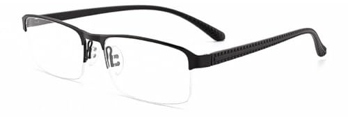 JIETIAN Herren-Lesebrille Smart Zoom mit Blaulichtfilter und HD Glas, Metallrahmen 1,56 asphärische Kunststoffgläser Schutzbrille,Schwarz,+1.75