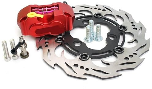 MUTYNE Rotore Disco Freno Freno Pinza da 82 Mm 3 Fori Disco da 70 Mm Set Rotore Disco 4 Pistoncini Montaggio Radiale per Aerox per Nitro BWS 100 Jog 50 Ebike Freno a Disco rotori