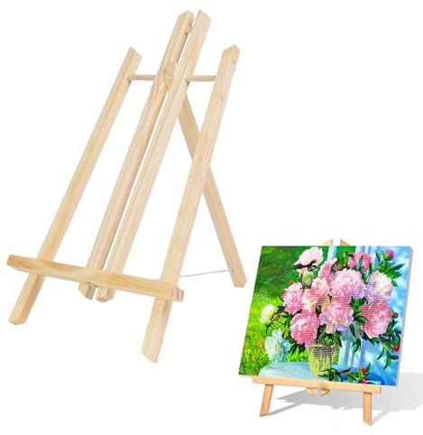 Ein Staffelei,Tischstaffelei 30 cm hoch,Staffelei Klein Kinder Tischstaffelei Holz Display,Klappbar und platzsparend-geeignet für Malerei, Kinderkunst und Handwerk.