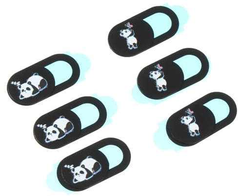 PAMINGONO 6pcs Privacy Cover Slide for Laptop Webcam Lens Cover Cartoon Panda Design Fits Devices Protects against Spying Easy to Use
