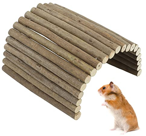 Ejoyous Holzbrücke, Nagerbrücke Holz für Kleintiere, flexibel einsetzbar für Rennmäuse, Meerschweinchen, Chinchillas, Frettchen, Igel und Ratten (20 * 40CM)