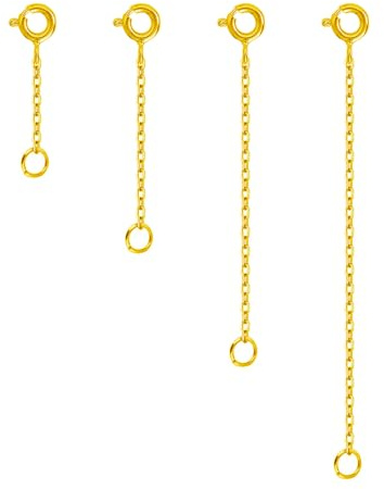 Tongyixin 4 Grassetto prolunghe per Catena in Argento, Filo d'Argento 925, per Gioielli di Estensione della Catena, Regalo per Mamma Figlia, 3,5,7,5,10 cm, Argento, Oro Bianco