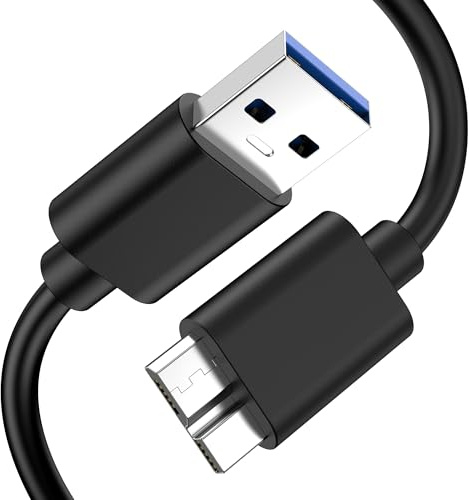 YLK Cable USB a Micro B 3.0, Cable de 0,5 M Compatible con Disco Duro Externo WD, Toshiba, Seagate, Samsung Galaxy S10/S9/S8 (50cm)