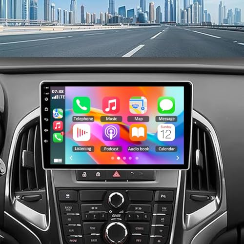 Android 14 4GB+64GB Autoradio für Opel Astra J/Excelle 2010-2014 9 Zoll Navigationsgeräte für Auto Doppel Din Radio Bluetooth mit CarPlay Android Auto GPS Navigation FM/RDS SWC Mirror Link