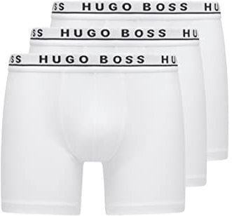 BOSS Herren Brief 3p Co/EL Boxershorts, Bianco (White 100), S EU