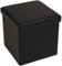 Tata Home Pouf Contenitore Scatola Sgabello Poggiapiedi Pieghevole Salvaspazio in Ecopelle cm 38x38x38 Eddy Colore Nero