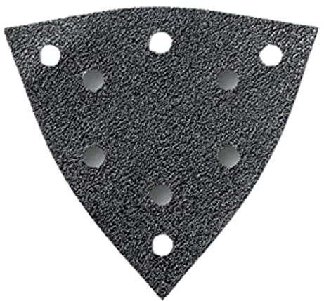 Fein 63717294020 Schleifblätter Korn 80 | Kantenlänge 130mm | universeller Einsatz auf nahezu allen Materialien | gelocht | Klettschnellbefestigung | hohe Abtrageleistung | 16 Stück, 1 V, Schwarz