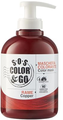 Alama Professional S.O.S Color&Go Maske, Reflektierende und Belebende Farbmaske, Kupfer, 300 ml