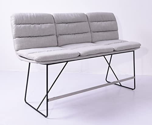 KAWOLA Thekenbank Vince Stoff hellgrau B/H/T: 180x110x56cm