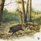 20 Servietten Wildschweine im Wald als Tischdeko für den Herbst mit Tiermotiv 33x33cm