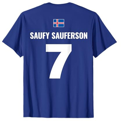Lustiges Fußball Team Sauf Trikot Isländische Namen T-Shirt