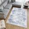 TAPISO Sky Teppich Kurzflor Modern Creme Blau Ornament Meliert Design Vintage Wohnzimmer Schlafzimmer 3D Effekt ÖKOTEX 200 x 300 cm