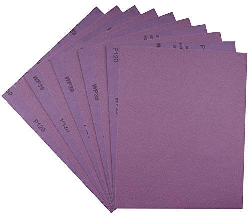 Schleifpapier 120 Körnung, 230x280 mm Nassschleifpapier, Wasserdichte Schleifblätter 10 stück, Schileifbogen für Polieren Holzmöbel, Metall, Stein, Auto, Glas, Jade von MAXMAN