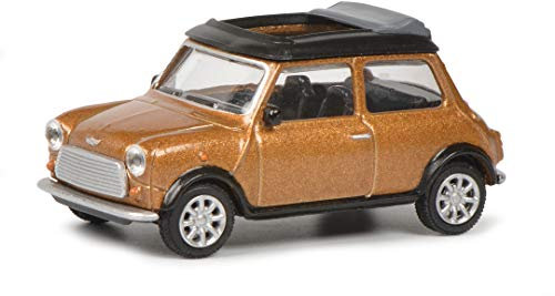 Schuco Schuco-452021900 Mini Cooper-Modellino Auto con Tetto Pieghevole, in Zinco pressofuso, Scala 1:64, Colore: Marrone Metallizzato, 452021900