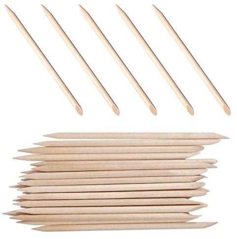 100Pcs Orange Wooden Nail Sticks Wooden Cuticle Pusher Remover Sticks Double Sided Multifunctional Wooden Nail Art Sticks Picking Tools Pedicure Manicure Care Tools 11.5cm (100pcs)