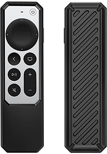 ProCase Protective Case for Apple TV Siri Remote 2021 (2nd Gen), Soft Natural Silicone Cover Case Anti-slip Shockproof Remote Controller Holder -Black