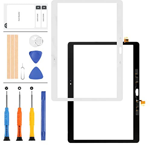Pantalla de Repuesto de 10.5 Pulgadas para Samsung Galaxy Tab S T800 T805 SM-T800 SM-T805 Sensor digitalizador de Pantalla táctil Full Glass Panel Lens Reparación de tabletas, +Herramientas (Blanco)