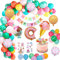 weeyin Geburtstagsdeko Mädchen,Deko Geburtstag Kindergeburtstag Mädchen mit Happy Birthday Decorations Girlande Süßigkeiten Krapfen Geburtstag Dekoration für Mädchen Kinder Frauen Party Deko Mehrweg