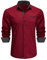 Enlision Chemises pour Hommes Habillées Manches Longues Chemise Casual Regular Fit Chemises Rouge XL