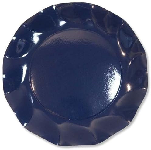 Assiettes plates en carton à pétales bleu nuit 24 cm 10 pièces