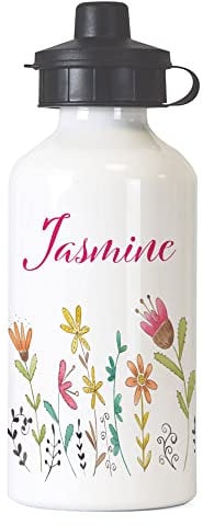 Tigerlilyprints Personalised Water Bottle UK, Girls Athena School Drinks Bottle, Back to School, Name on a Bottle 400 ml