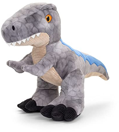 Keel Toys KEELECO SE1483 Plüschtier, 100% recycelt, ökologisches Spielzeug für Kinder, Dinosaurier, Velocraptor, 38 cm