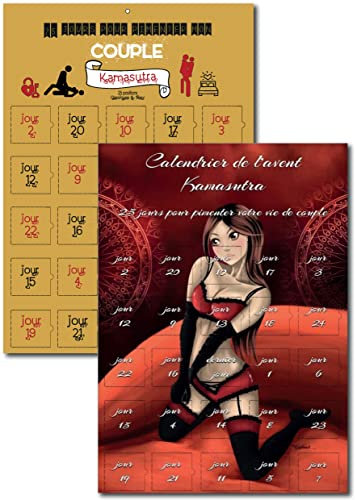 Kalender für Paare, 2 – 25 sexy Positionen – Kalender für vorne oder nach für Erwachsene zum Teilen zu 2 – französischer Advent