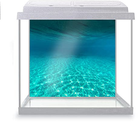 DV DESIGN Aquarium Fish Tank Background 52x47 cm - Underwater World Blue Texture Ocean Sea Marine Aquatic Static Cling Vinyl Vivarium Terrarium External Application #500070