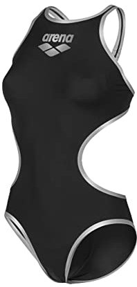 Arena One Big Logo Costume Intero Donna, Costume da Bagno ad Asciugatura Rapida, Costume da Bagno Sportivo in Tessuto Arena MaxLife Eco con Massima Resistenza al Cloro e Protezione UV UPF 50+