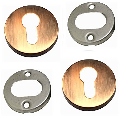 Confezione da 2 coperture per bocchettone in bronzo rosso per serratura standard europea