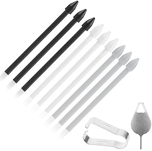 9St Stylus Stiftspitzen für Samsung Galaxy S23 Ultra mit Clip und Pin, Ersatzspitzen Stylus Stiftspitzen Stylus Kohlefaser Stylus Nachfüllungen Faser Stiftspitze für Stylus
