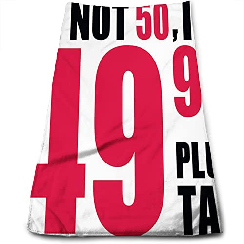 Handtücher zum 50. Geburtstag, schnell trocknend, Alter Fünfziger fühlt sich jung, Mikrofaser-Handtücher, sehr saugfähig, vielseitig einsetzbar als Hotel, Badezimmer, Dusche, Spa, Rot, Schwarz, Weiß –