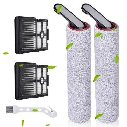 Rebirthcare kit d'accessoires pour aspirateur sec et humide sans fil dreame h12 pro, avec 2 rouleaux de brosse, 2 filtres hepa et 1 brosse de nettoyage