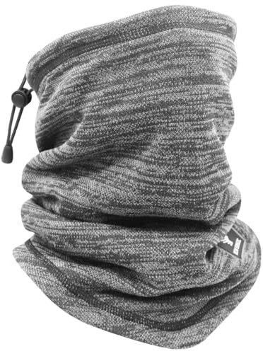 HNOOM Schlauchschal Herren Damen Winter Loop Schal Elastisch Multifunktionstuch Winddicht Halswärmer Warm Fleece Gefüttert Nackenwärmer für Outdoor Skifahren Motorrad Laufen Radfahren (Grau)