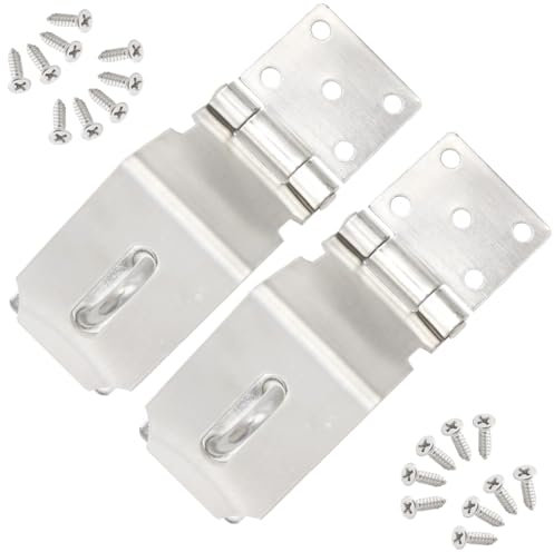 CEEYSEE 2 Pezzi Lucchetto ad Angolo Retto in Acciaio Inox Fibbia a 90 Gradi Serratura Antifurto con Viti Heavy Duty Serratura Della Porta Hasp Resistente Chiusura per Porte e Finestre (MK-90)