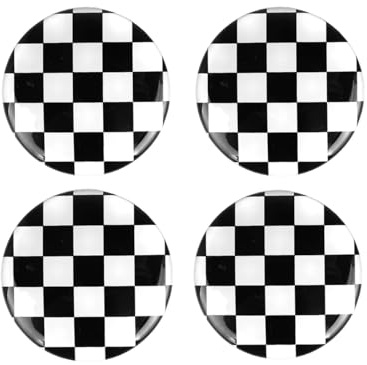 4 Stück 52 mm Union Jack UK Flagge Stil Rad Mitte Nabendeckel Abdeckungen Kariertes Emblem Abzeichen Aufkleber Aufkleber kompatibel mit Mini Cooper JCW One PJ07 (kariert, Epoxid-Aufkleber-Stil)
