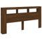vidaXL Tête de Lit à LED, Accessoire de Lit, Tête de Cadre de Lit, Meuble de Chambre à Coucher, Chêne Marron 200x18,5x103,5cm Bois Ingénierie