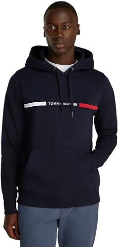 Tommy Hilfiger Herren Hoodie Chest Insert mit Bauchtasche, Blau (Desert Sky), L