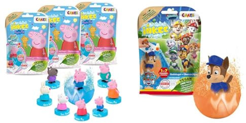 Craze INKEE SURPRISE | 3er Set Peppa Pig Badekugeln Kinder mit Überraschung & INKEE SURPRISE PAW PATROL | Badebombe Kinder mit Überraschung