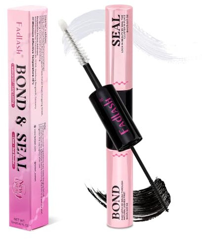 FADLASH Wimpernkleber, Bond and Seal Lash Glue für DIY Wimpern Extensions, Cluster Lashes wasserdicht und langlebig Wimpernkleber&Versiegelung, einfach zu verwenden für Anfänger (6ml+6ml)