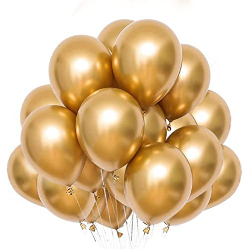 Luftballons Gold,Goldene Matellic Ballons, 50 Stück 12 Zoll Gold Geburtstag Luftballon,Latex Ballons für Geburtstag,Schulfeier Party,Hochzeit,Halloween,Neujahrsdekoration